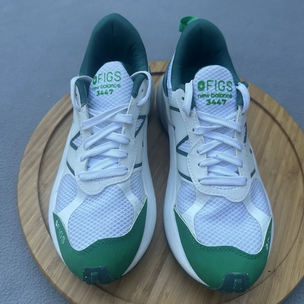 Figs x New Balance 3447 Sneakers Evergreen White Womens Size 7 U3447LE Nursing